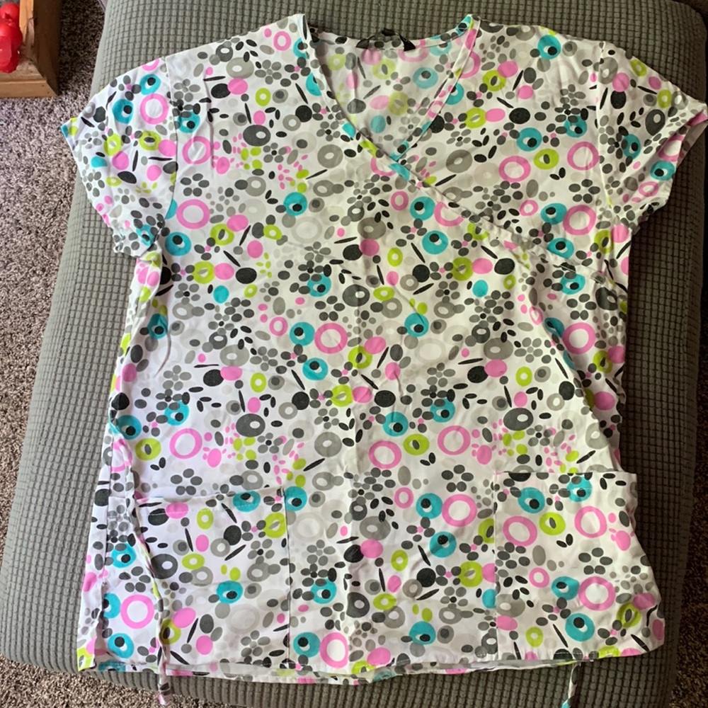 Polka dot scrub top